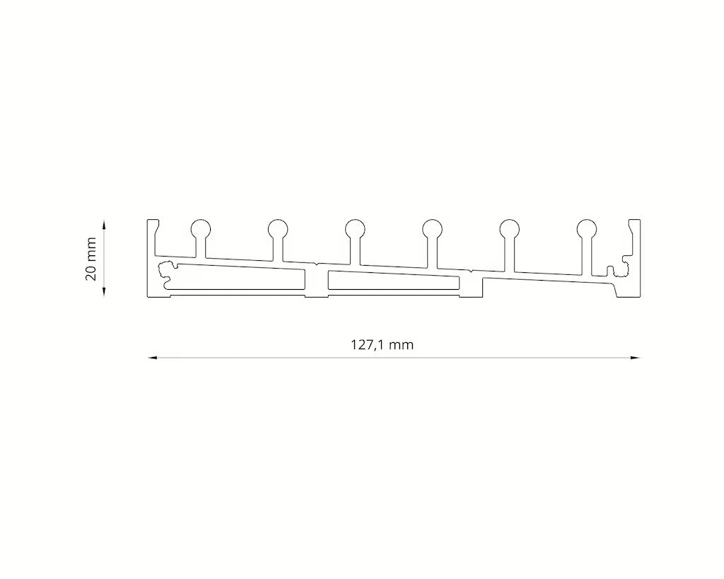 Glasschiebewand Mattschwarz (RAL9005M) - 6 Schienen 4870mm-6130mm