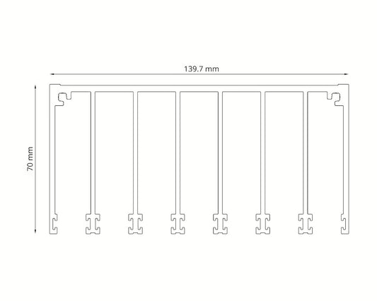 Glasschiebewand Anthrazit (RAL7016S) - 7 Schienen 5680mm-7150mm