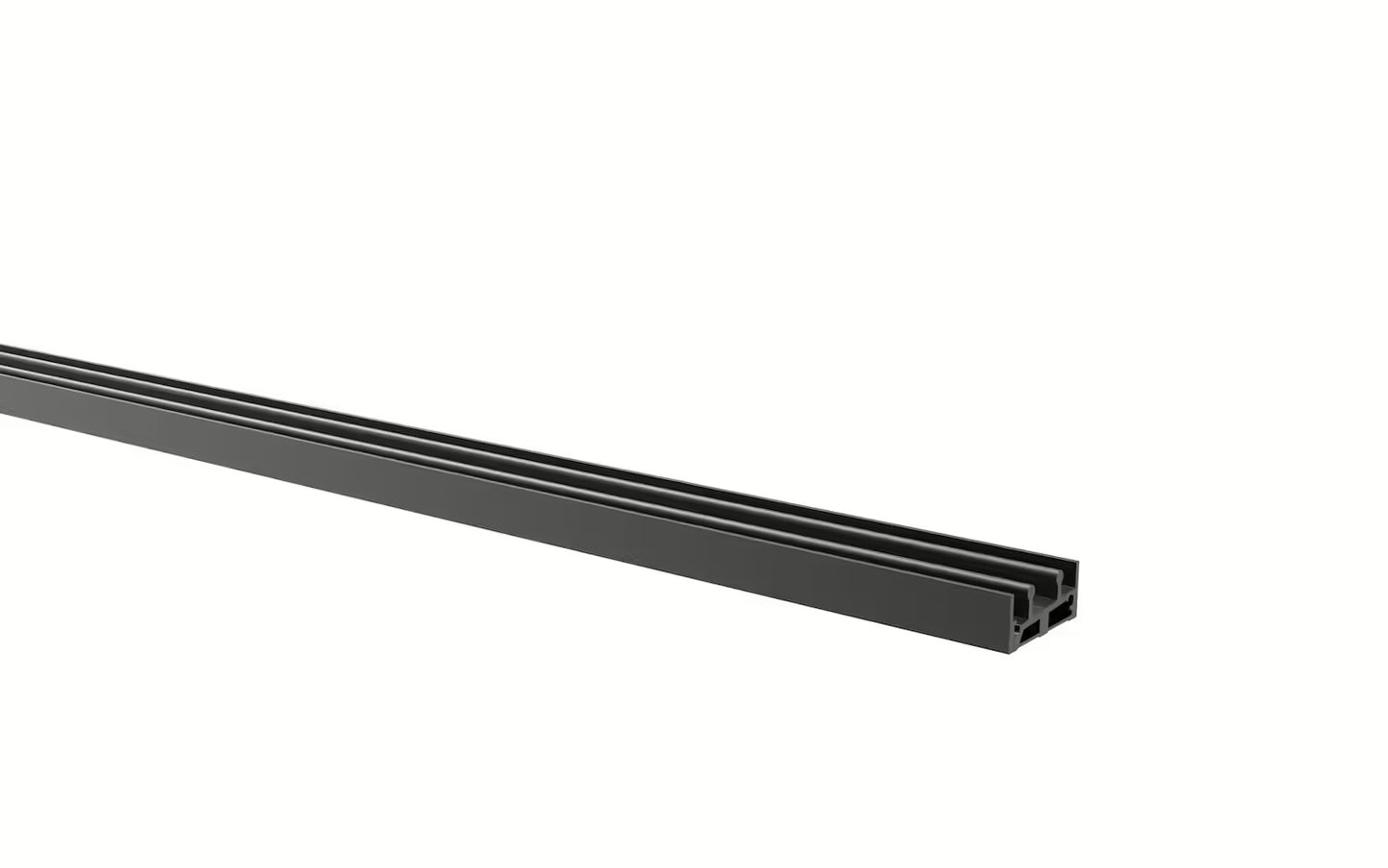 Glasschiebewand Mattschwarz (RAL9005M) - 2 Schienen 1630mm-2050mm