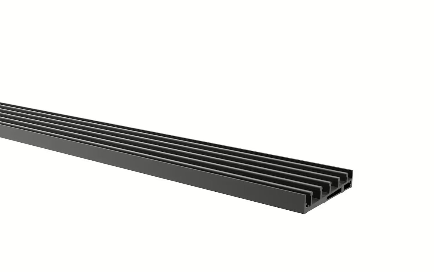 Glasschiebewand Mattschwarz (RAL9005M) - 5 Schienen 4060mm-5110mm