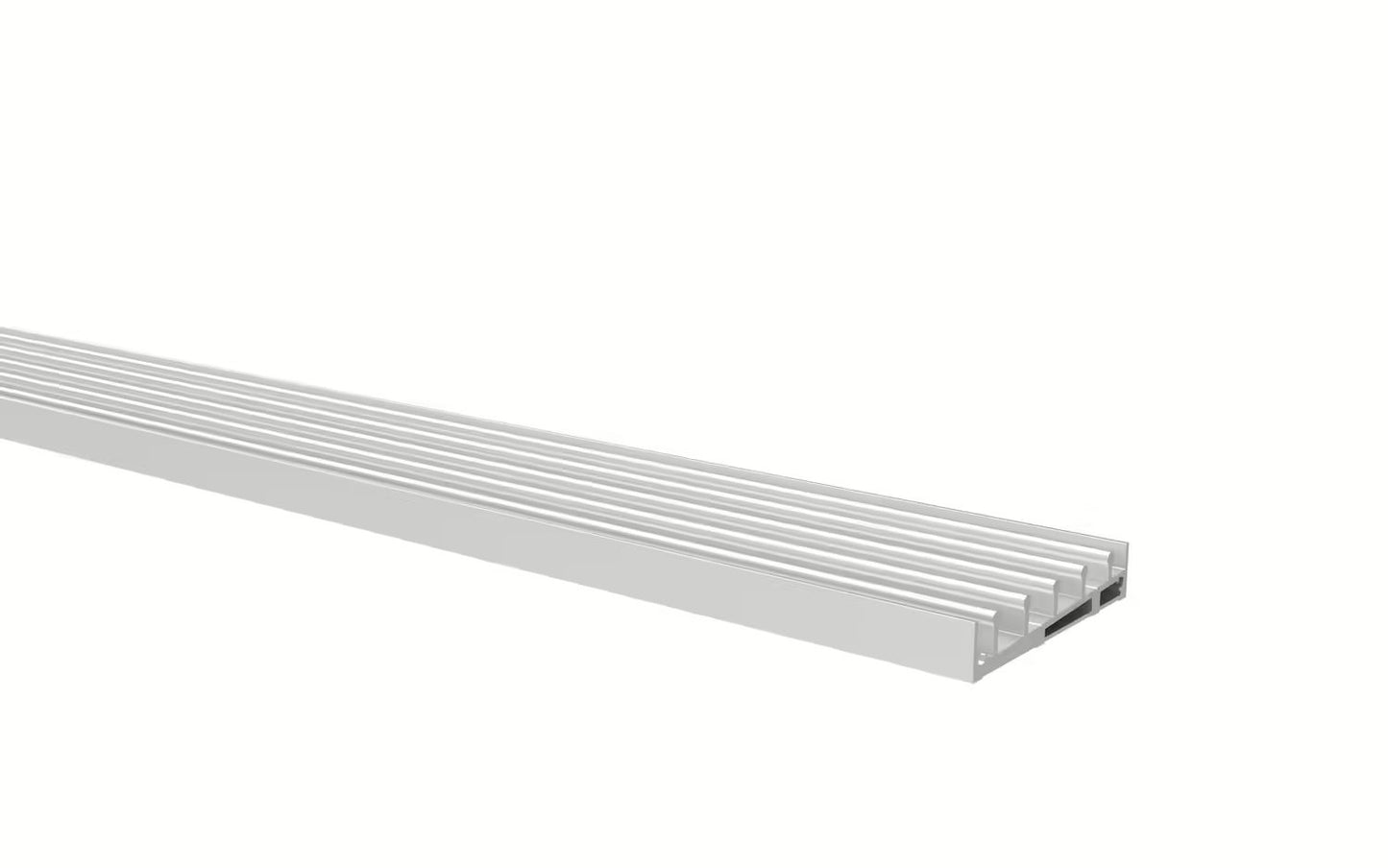 Glasschiebewand Matt weiß (RAL9016M) - 5 Schienen 4060mm-5110mm