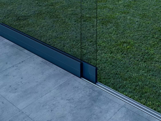 Glasschiebewand Anthrazit (RAL7016S) - 2 Schienen 1630mm-2050mm