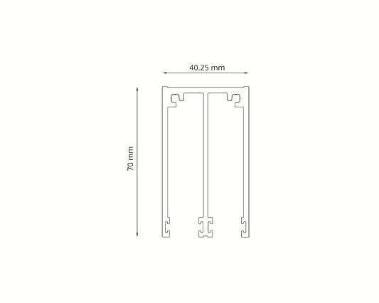 Glasschiebewand Anthrazit (RAL7016S) - 2 Schienen 1630mm-2050mm