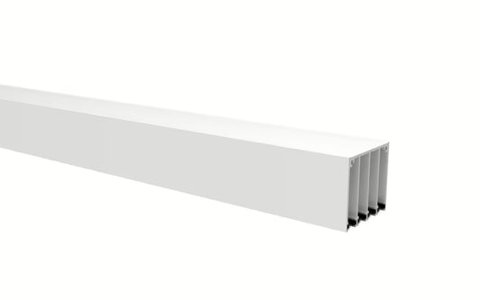 Glasschiebewand Matt weiß (RAL 9016M) - 4 Schienen 3250mm-4090mm