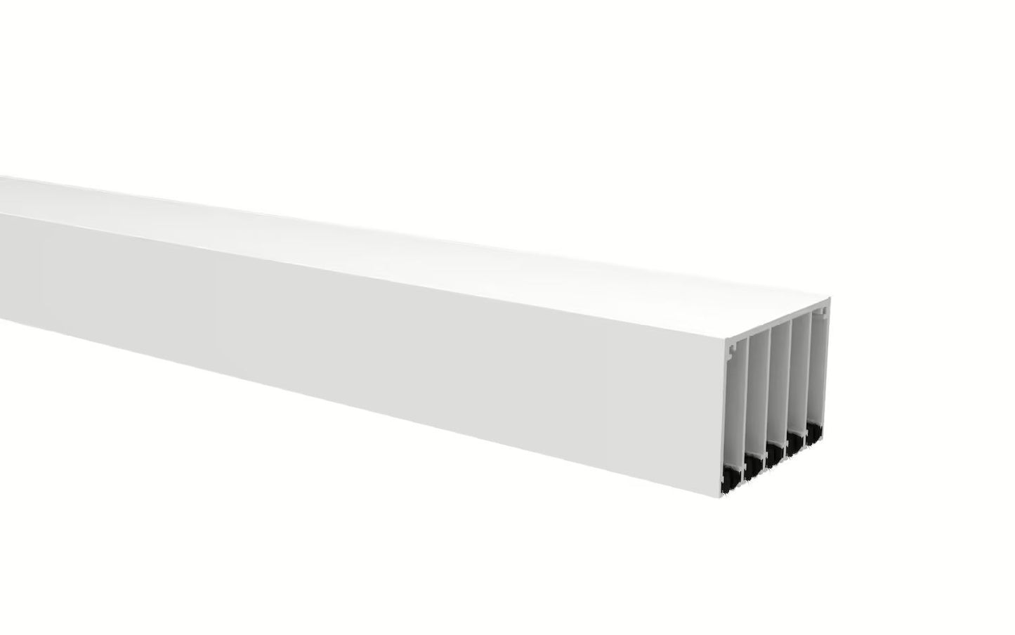 Glasschiebewand Matt weiß (RAL9016M) - 5 Schienen 4060mm-5110mm